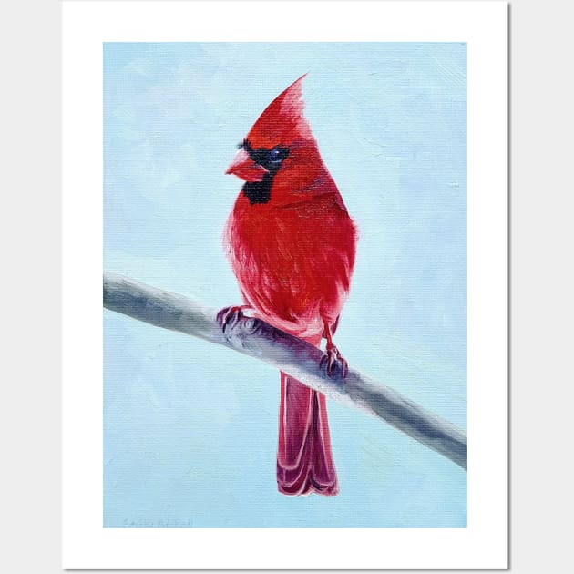 Cardinal - bird painting (wall art version) Wall Art by EmilyBickell